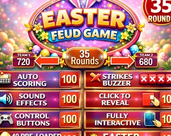 Easter Friendly Feud, Ultimate Easter Family Fued Games BUNDLE, Printable Easter Party Games, Fun Easter Games, Family Easter Sunday Games