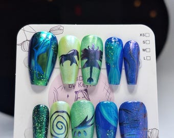 Sarentu Clan – Frontier of Pandora Inspired, Avatar Game Handmade Press On Nails