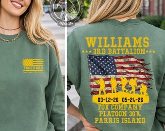 Marine Sweatshirt Custom Bootcamp Graduation Gift for Proud Family USMC Grad Mom Dad Sister Sweater
