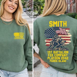 Marine Family Sweatshirt Custom USMC Graduation Hoodie Gift for Proud Mom Dad Sister Wife Outfit