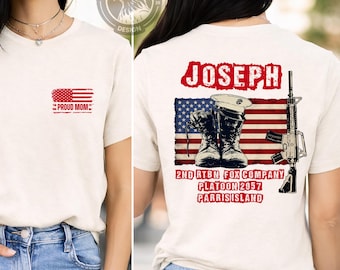 Custom US Marine Shirts Custom Proud Mom Marine Grad Tshirt Boot Camp Gift Family Shirt