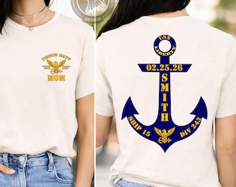 Proud Navy Battleship Graduation Shirt: Custom Family Boot Camp Tee Navy Mom Dad Wife T-Shirt