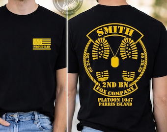 Proud Family Shirt for USMC Graduation Tee Personalized Marine T-shirt Gift for Mom Dad Sister Wife