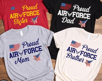 Proud Air Force Family T-Shirt, Personalized Airman Graduation Tee