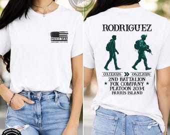 Custom USMC T-Shirt Marine Graduation Shirt Gift for Proud Family Veteran Tees