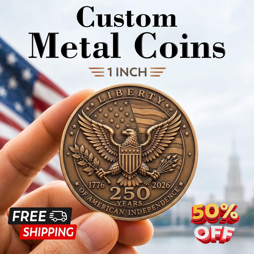 Custom Engraved Metal Coins: 1 Inch Challenge, Logo, Military ...