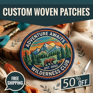 Custom Woven Patches | Personalized Logo Woven Labels | Iron On, Sew  Backing Patch, Bulk Order