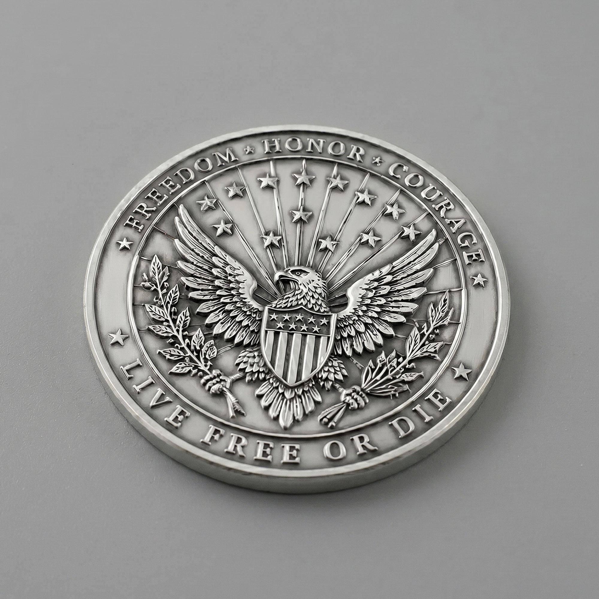 Custom Engraved Metal Coins: 1 Inch Challenge, Logo, Military ...