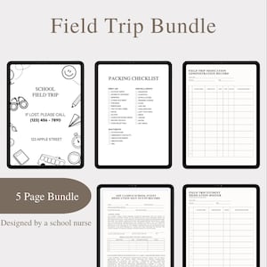 Schulpflegerin Feldreise Medikament Form Bundle (editierbare PDFs)