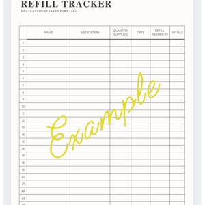 School Nurse Medication Administration Record Bundle | Monthly MAR, PRN MAR & Medication Refill Tracker