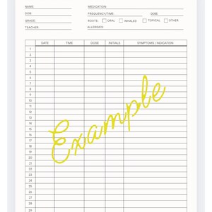 School Nurse Medication Administration Record Bundle | Monthly MAR, PRN MAR & Medication Refill Tracker