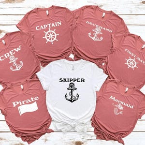 Captain TShirt, Co-Captain, Skipper, First Mate, Deckhand, Pirate Family Shirts, Funny Captain Shirt, Captain Gift, Pirate Tee, Cruise Line
