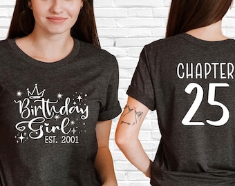 Chemise anniversaire fille, chapitre 25, est 2001, cadeau 25e anniversaire