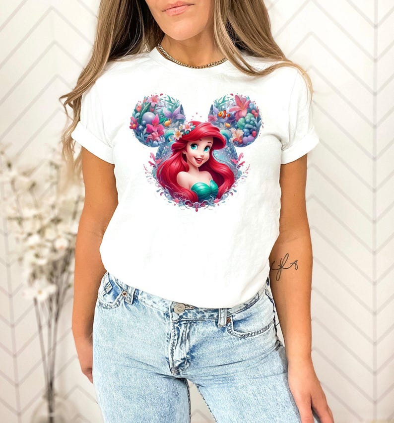 The Little Mermaid Shirt, Disney Princess T-shirts, Ariel Mermaid Shirt, Disney Ariel Shirt, Disney Girl Trip Gifts, Disney Women Shirt image 2
