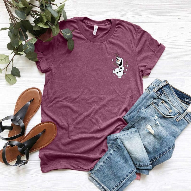 Frozen Pocket Shirt, Olaf T-shirt, Minimalist Disneyland Shirt, Elsa Shirt, Frozen Olaf Shirt, Disney Frozen Birthday Shirt, Disney Princess image 2
