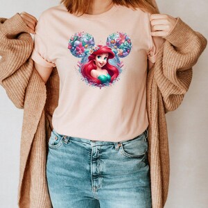 The Little Mermaid Shirt, Disney Princess T-shirts, Ariel Mermaid Shirt, Disney Ariel Shirt, Disney Girl Trip Gifts, Disney Women Shirt image 3