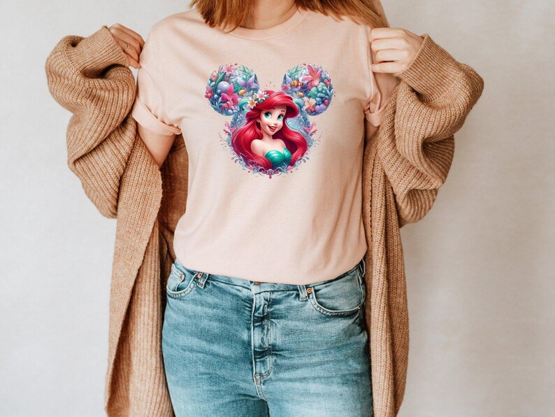 The Little Mermaid Shirt, Disney Princess T-shirts, Ariel Mermaid Shirt, Disney Ariel Shirt, Disney Girl Trip Gifts, Disney Women Shirt image 3