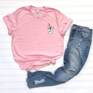 Frozen Pocket Shirt, Olaf T-shirt, Minimalist Disneyland Shirt, Elsa Shirt, Frozen Olaf Shirt, Disney Frozen Birthday Shirt, Disney Princess image 3