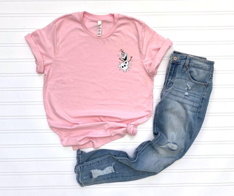 Frozen Pocket Shirt, Olaf T-shirt, Minimalist Disneyland Shirt, Elsa Shirt, Frozen Olaf Shirt, Disney Frozen Birthday Shirt, Disney Princess image 3