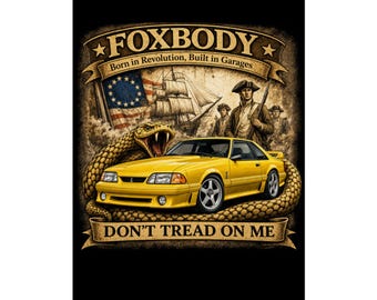 Foxbody Mustang Cobra Gadsden poster | Don't Tread On Me rolled poster