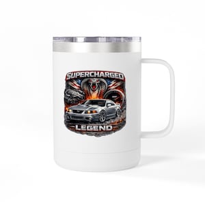 Supercharged Legend Car Graphic Tumbler | 15oz Coffee Mug