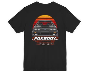 Foxbody Mustang 4 Eyed (79-86) Retro Sunset | Lightweight T-Shirt