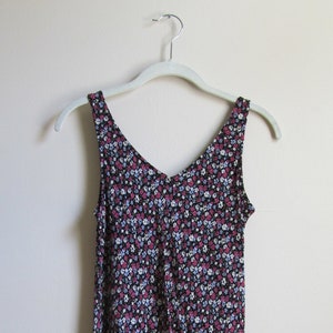 90s Floral Print Tank Dress S 34 Bust 28 Waist