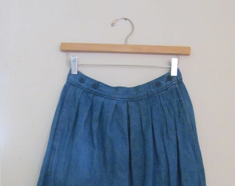 80s Calvin Klein Denim Midi Skirt S M 28 Waist