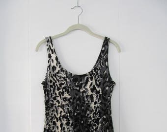 90s Leopard Print Velour Dress XS S