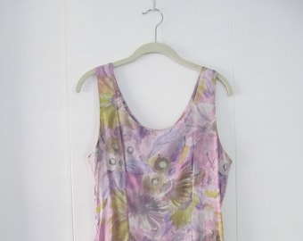 90s Floral Tank Dress M 37 Bust 30 Waist