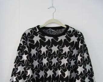 80s Abstract Dolman Sweater S M 36 Bust