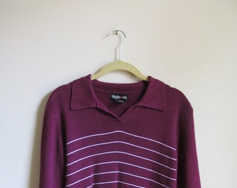 90s Collared Pullover Knit Top S 34 Bust