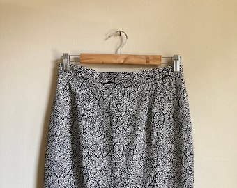 90s Monochromatic Print Pencil Skirt S M 28.5 Waist