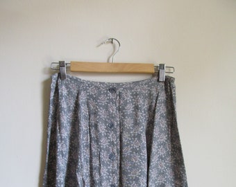 90s Floral Print Skirt S 28 Waist