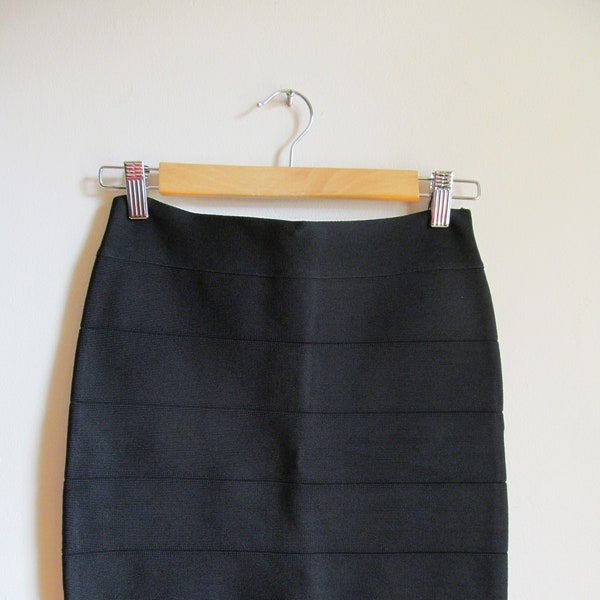 90s Bebe Black Bandage Mini Skirt S M