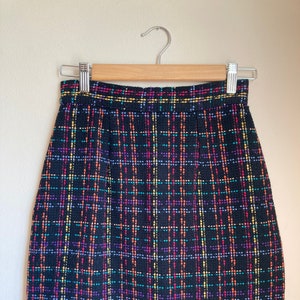 90s Rampage Colorful Plaid Pencil Skirt S 26 Waist image 1