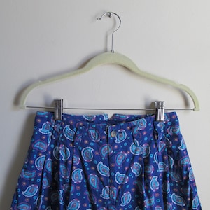 90s Cotton Paisley High Waist Shorts S 27 Waist