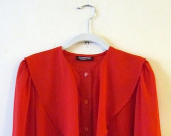 Ruffle Front Blouse M L 38 Bust