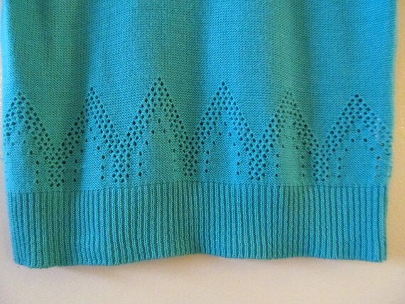 Turquoise Short Sleeve Sweater M 38 Bust - image 4