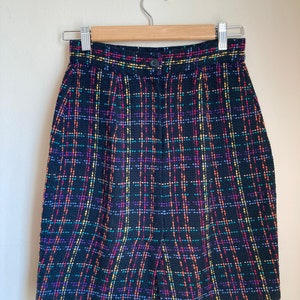 90s Rampage Colorful Plaid Pencil Skirt S 26 Waist image 2