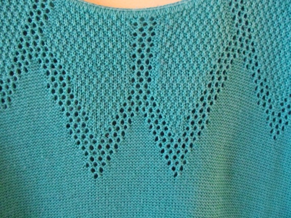 Turquoise Short Sleeve Sweater M 38 Bust - image 3