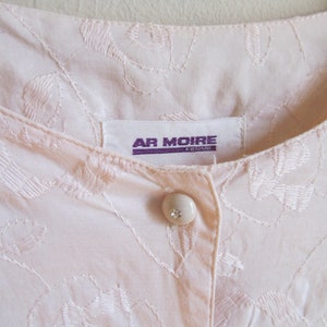 80s Pink Embroidered Blouse S 36 Bust image 6