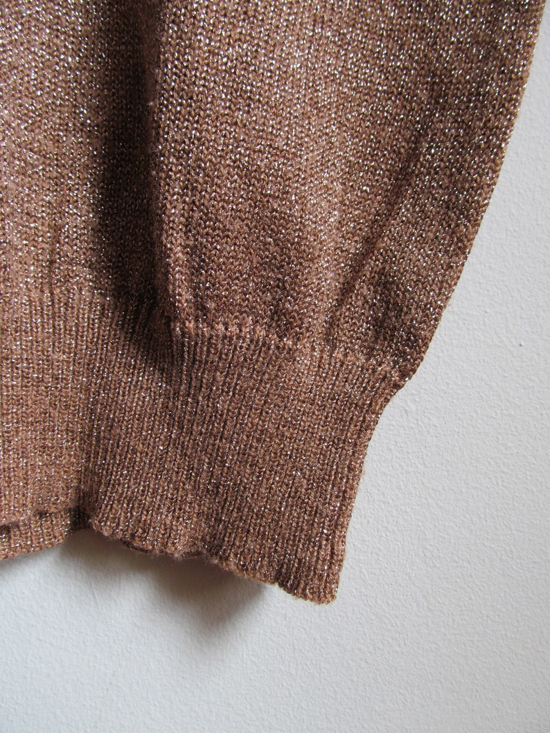 70s Metallic Pullover Short Sleeved Sweater S M image 4