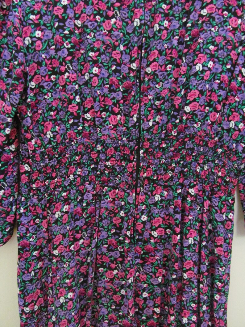 90s Floral Print Dress L 42 Bust 31 Waist image 5