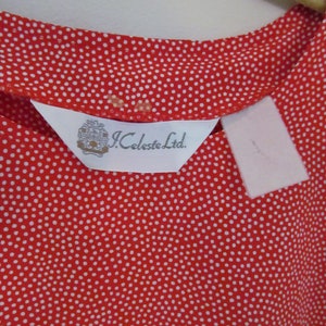 80s Polka Dot Cap Sleeve Blouse L 44 Bust image 4