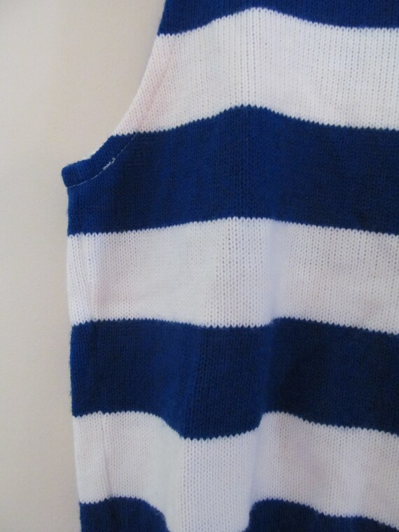 80s Dehen Striped Sleeveless Sweater S M 36 Bust - image 4