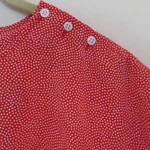 80s Polka Dot Cap Sleeve Blouse L 44 Bust image 3