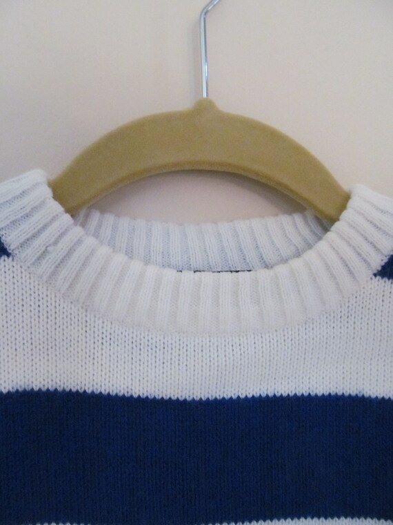 80s Dehen Striped Sleeveless Sweater S M 36 Bust - image 3