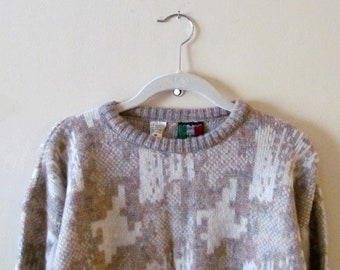 80s Abstract Sweater S M L 38 Bust