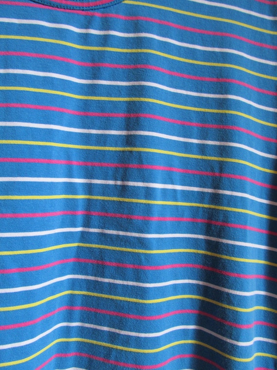 80s Colorful Striped Sleeveless Tee L 38 Bust - image 4